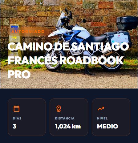 Carretera del Camino Francés preparada para viajar en moto por libre